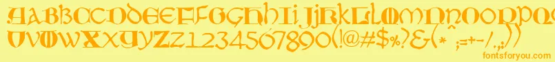 JmhMoreneta Font – Orange Fonts on Yellow Background