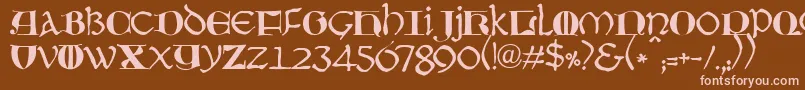 JmhMoreneta-Schriftart – Rosa Schriften auf braunem Hintergrund