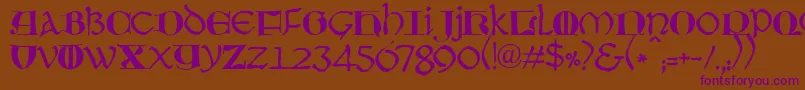 JmhMoreneta Font – Purple Fonts on Brown Background