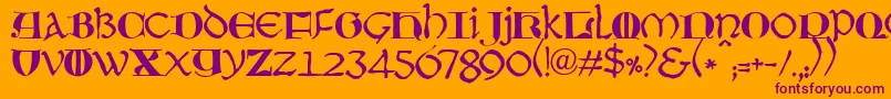 JmhMoreneta Font – Purple Fonts on Orange Background