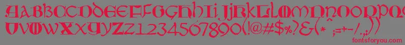 JmhMoreneta-Schriftart – Rote Schriften auf grauem Hintergrund