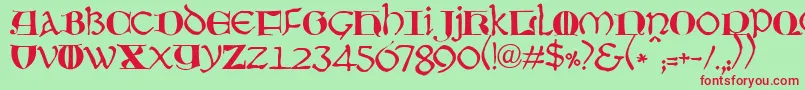 JmhMoreneta Font – Red Fonts on Green Background