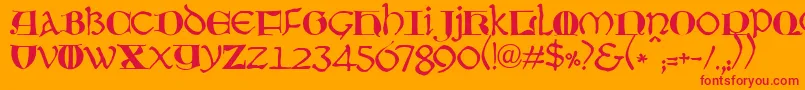 JmhMoreneta-Schriftart – Rote Schriften auf orangefarbenem Hintergrund