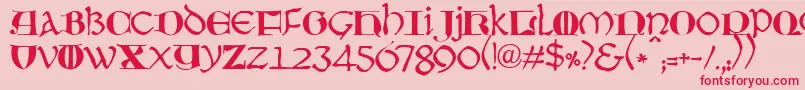 JmhMoreneta Font – Red Fonts on Pink Background