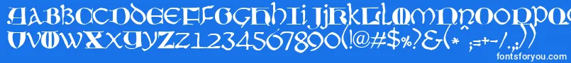 JmhMoreneta Font – White Fonts on Blue Background