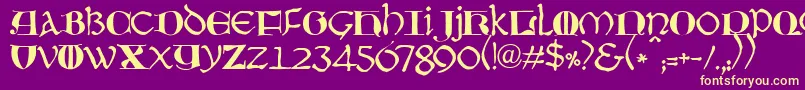 JmhMoreneta Font – Yellow Fonts on Purple Background