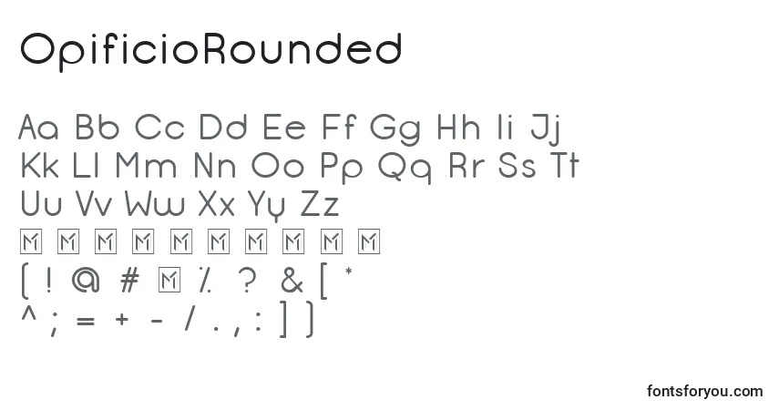 Schriftart OpificioRounded – Alphabet, Zahlen, spezielle Symbole