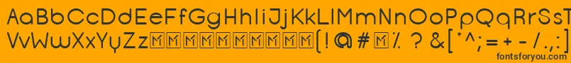 OpificioRounded-Schriftart – Schwarze Schriften auf orangefarbenem Hintergrund