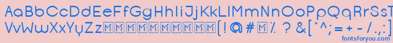 フォントOpificioRounded – ピンクの背景に青い文字