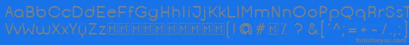 OpificioRounded-fontti – harmaat kirjasimet sinisellä taustalla
