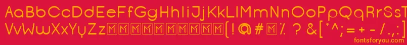 フォントOpificioRounded – 赤い背景にオレンジの文字