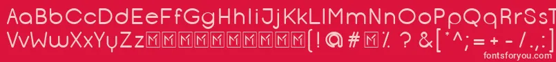 OpificioRounded-fontti – vaaleanpunaiset fontit punaisella taustalla