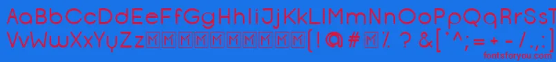 フォントOpificioRounded – 赤い文字の青い背景