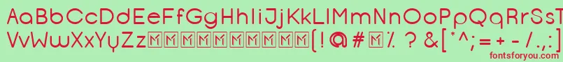 フォントOpificioRounded – 赤い文字の緑の背景