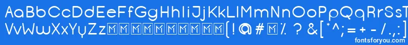 フォントOpificioRounded – 青い背景に白い文字