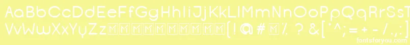 OpificioRounded-fontti – valkoiset fontit keltaisella taustalla