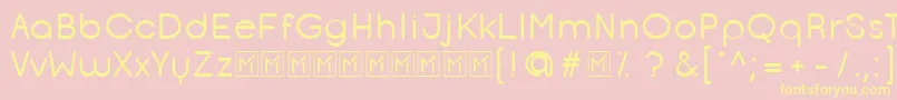 OpificioRounded-fontti – keltaiset fontit vaaleanpunaisella taustalla