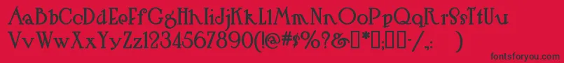 Hutsr Font – Black Fonts on Red Background