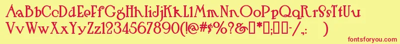 Hutsr Font – Red Fonts on Yellow Background