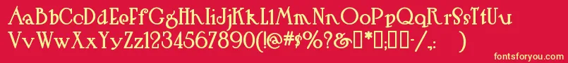 Hutsr Font – Yellow Fonts on Red Background