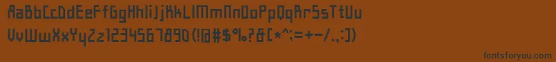 フォントHyshortsamulMedium – 黒い文字が茶色の背景にあります