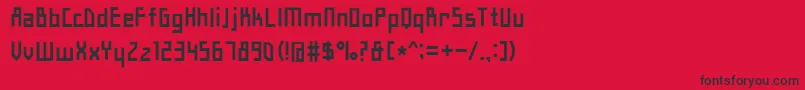 フォントHyshortsamulMedium – 赤い背景に黒い文字
