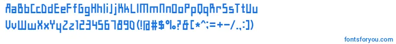 フォントHyshortsamulMedium – 白い背景に青い文字