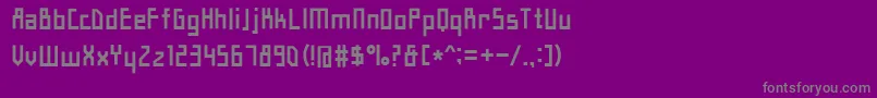 フォントHyshortsamulMedium – 紫の背景に灰色の文字