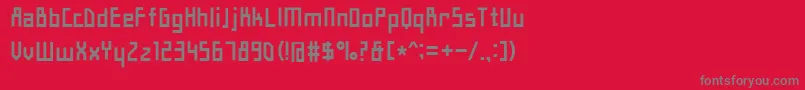 フォントHyshortsamulMedium – 赤い背景に灰色の文字