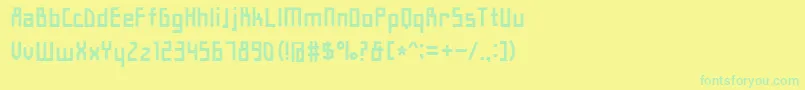 フォントHyshortsamulMedium – 黄色い背景に緑の文字