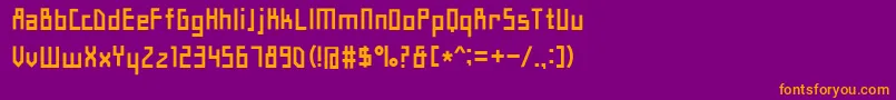 フォントHyshortsamulMedium – 紫色の背景にオレンジのフォント