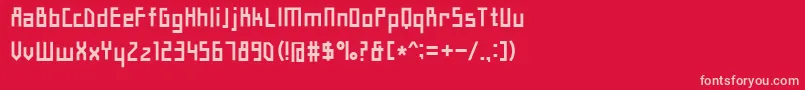 フォントHyshortsamulMedium – 赤い背景にピンクのフォント