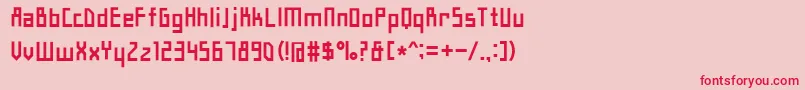 フォントHyshortsamulMedium – ピンクの背景に赤い文字