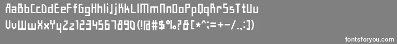 フォントHyshortsamulMedium – 灰色の背景に白い文字