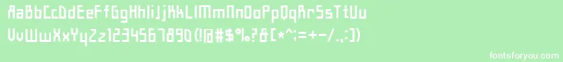 フォントHyshortsamulMedium – 緑の背景に白い文字
