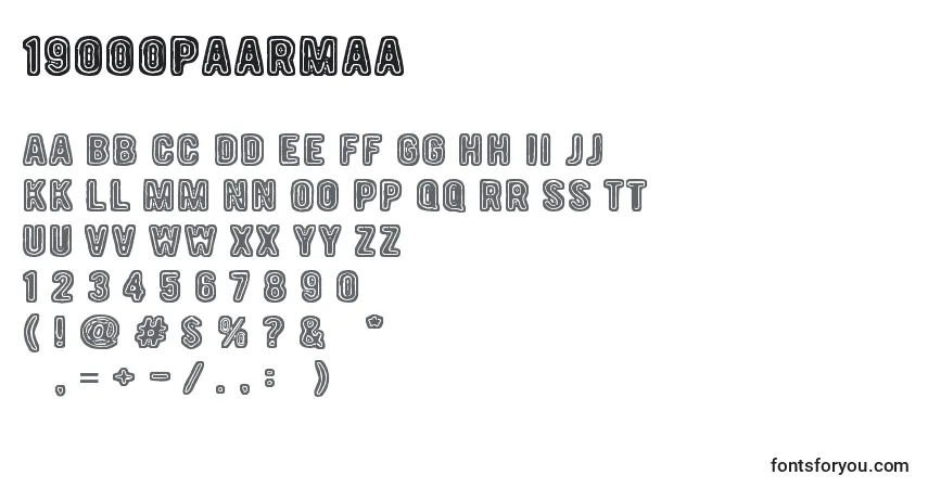 Schriftart 19000Paarmaa – Alphabet, Zahlen, spezielle Symbole