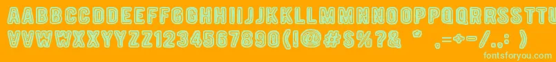 19000Paarmaa-Schriftart – Grüne Schriften auf orangefarbenem Hintergrund