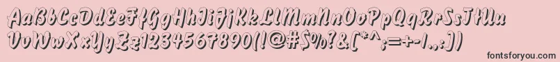 DsBisonShadow-Schriftart – Schwarze Schriften auf rosa Hintergrund