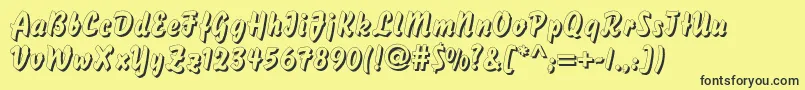 DsBisonShadow Font – Black Fonts on Yellow Background