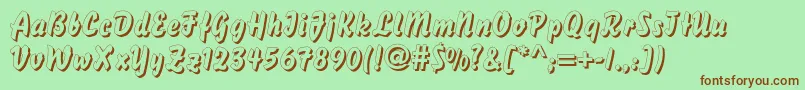 DsBisonShadow Font – Brown Fonts on Green Background