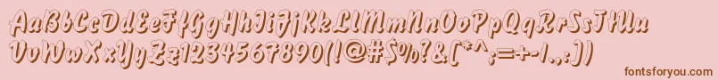 DsBisonShadow-Schriftart – Braune Schriften auf rosa Hintergrund