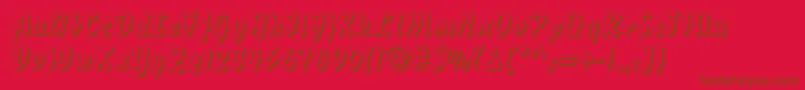 DsBisonShadow Font – Brown Fonts on Red Background