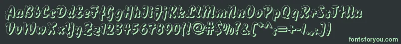 DsBisonShadow Font – Green Fonts on Black Background