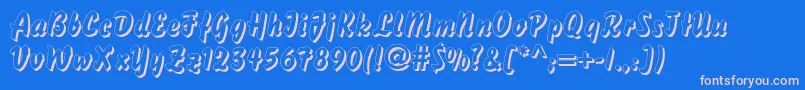 DsBisonShadow Font – Pink Fonts on Blue Background