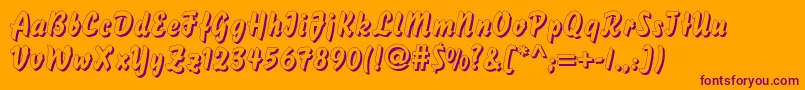 DsBisonShadow Font – Purple Fonts on Orange Background