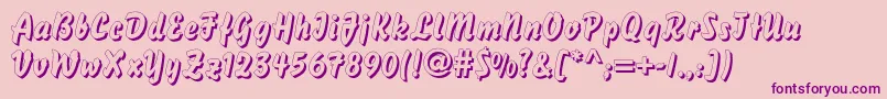 DsBisonShadow Font – Purple Fonts on Pink Background