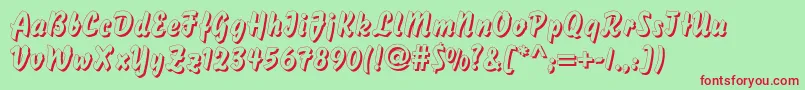 DsBisonShadow Font – Red Fonts on Green Background