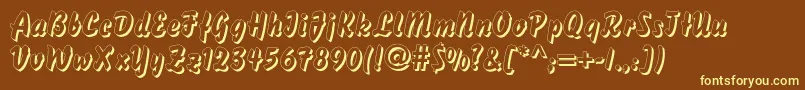 DsBisonShadow Font – Yellow Fonts on Brown Background