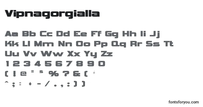 Schriftart Vipnagorgialla – Alphabet, Zahlen, spezielle Symbole