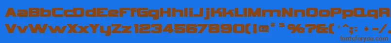 フォントVipnagorgialla – 茶色の文字が青い背景にあります。